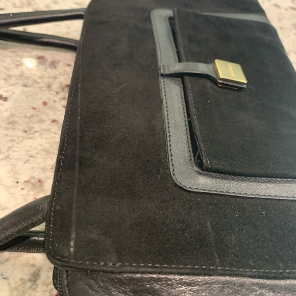 Authentic MaxMara Max Mara‎ black suede leather bag handbag - Picture 3 of 10